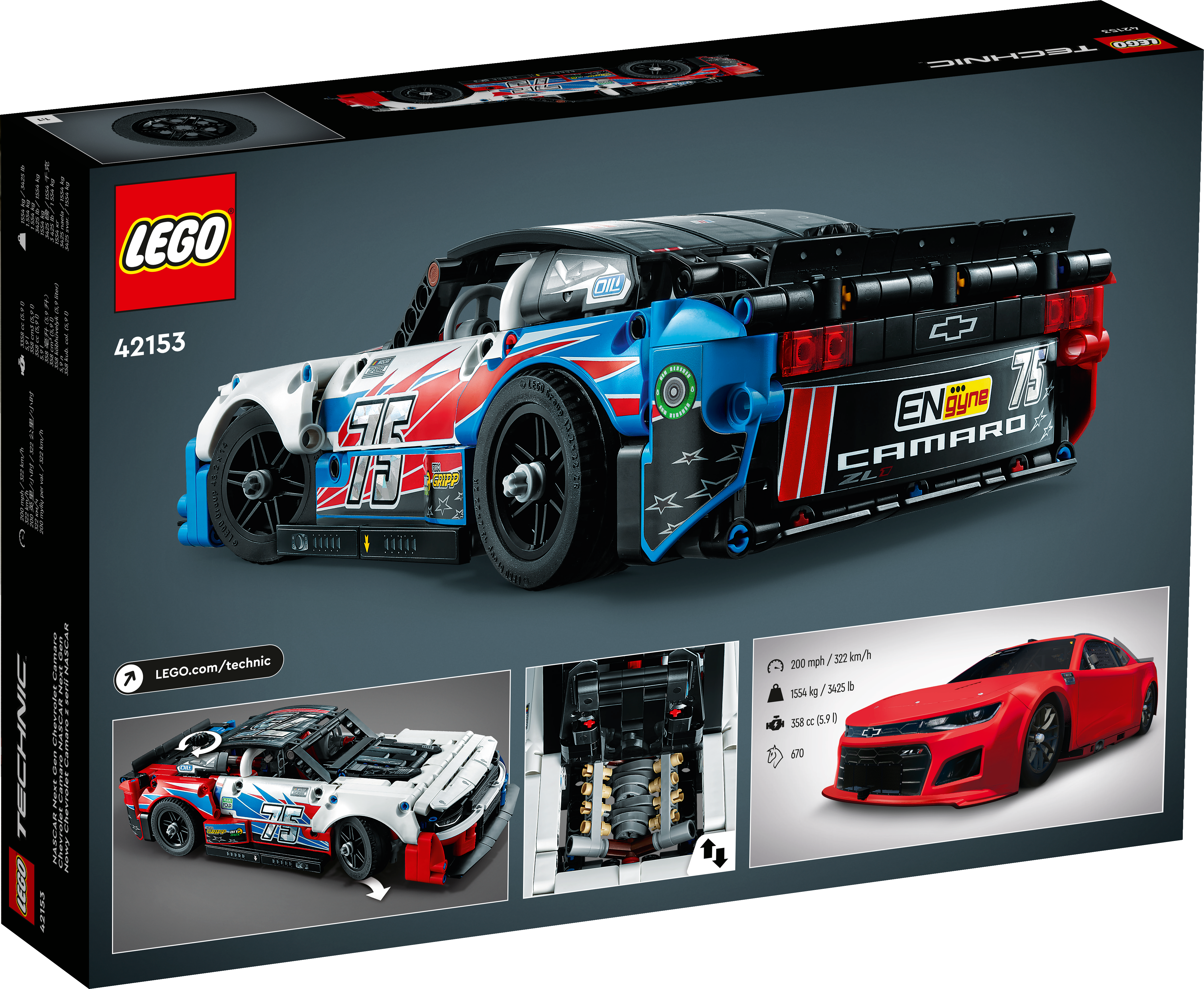 Picture of LEGO Technic 42153 NASCAR Next Gen Chevrolet Camaro ZL1 Building Toy Set