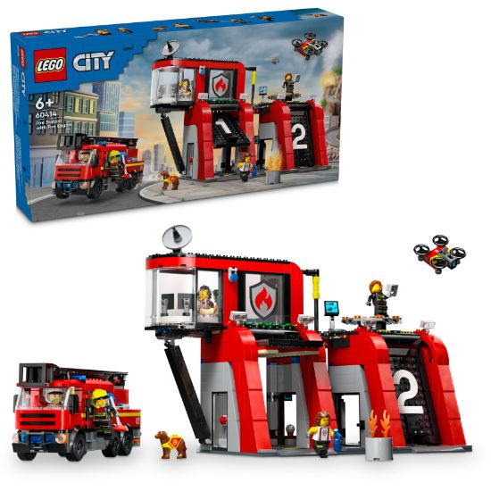 Picture of LEGO City 60414 Fire Station with Fire Engine Playset