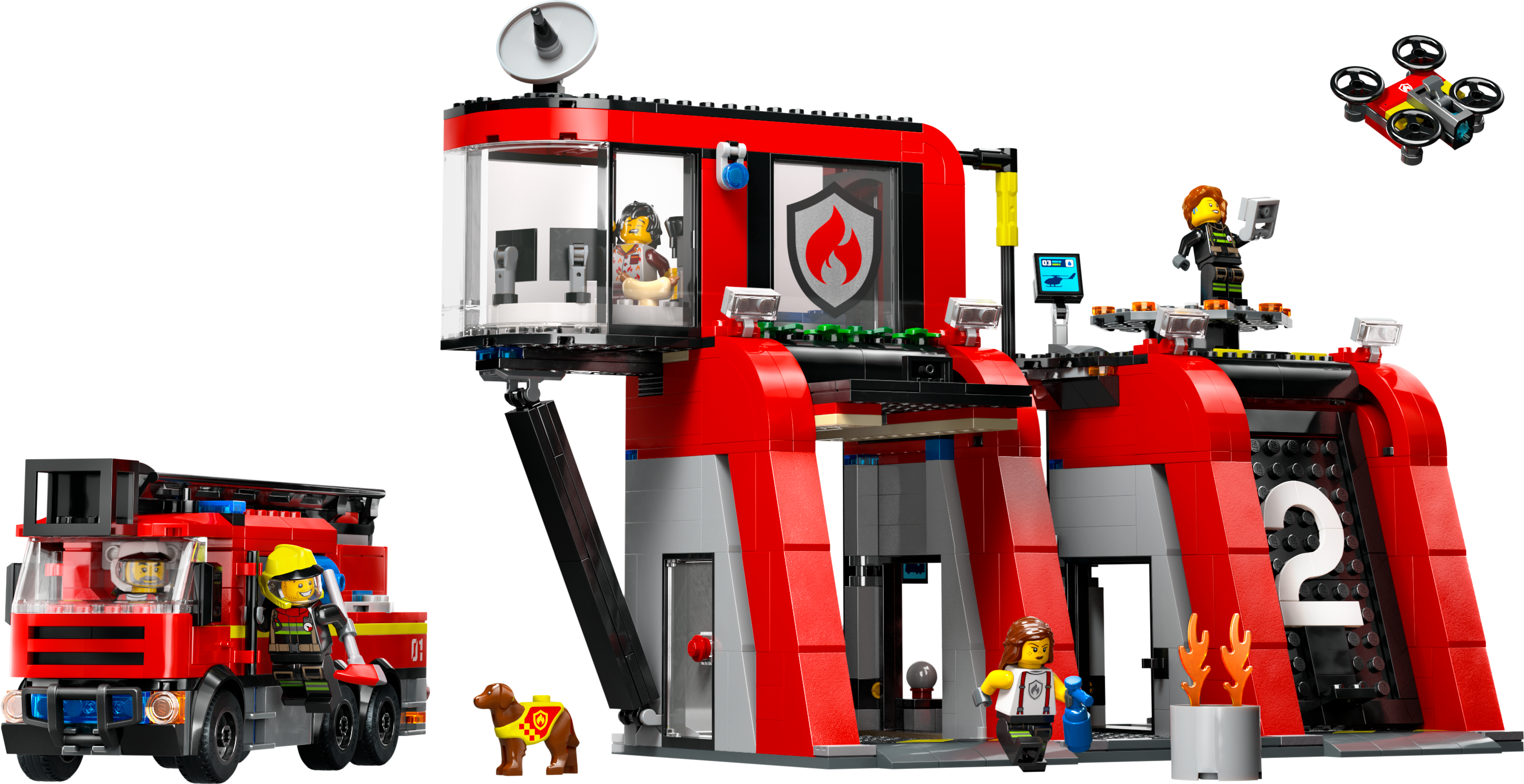 Picture of LEGO City 60414 Fire Station with Fire Engine Playset