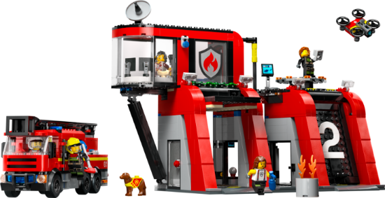 Picture of LEGO City 60414 Fire Station with Fire Engine Playset