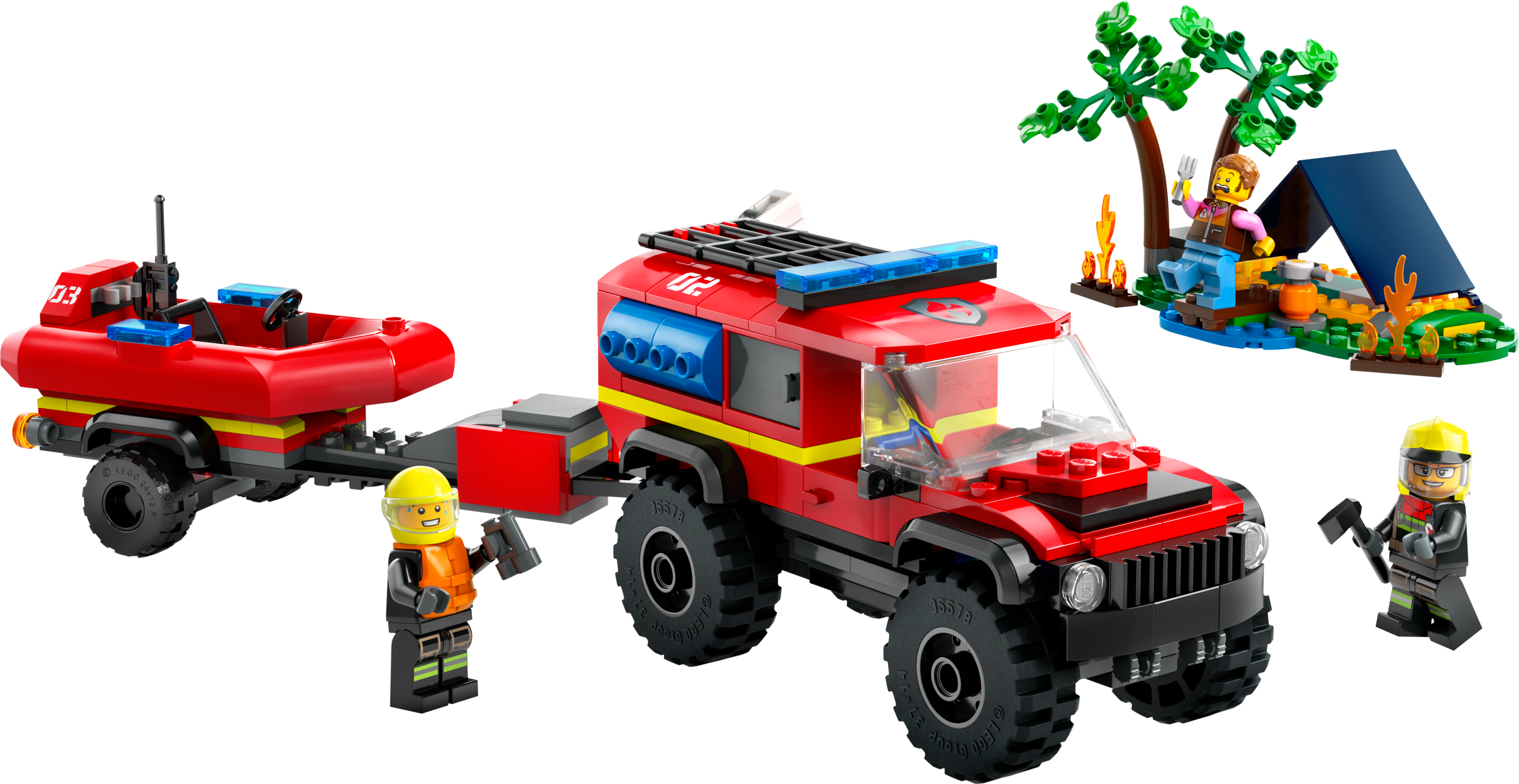 Picture of LEGO City 60412 60412 4x4 Fire Engine with Rescue Boat Toy