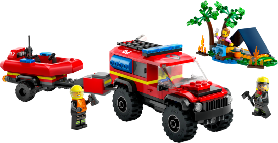 Picture of LEGO City 60412 60412 4x4 Fire Engine with Rescue Boat Toy