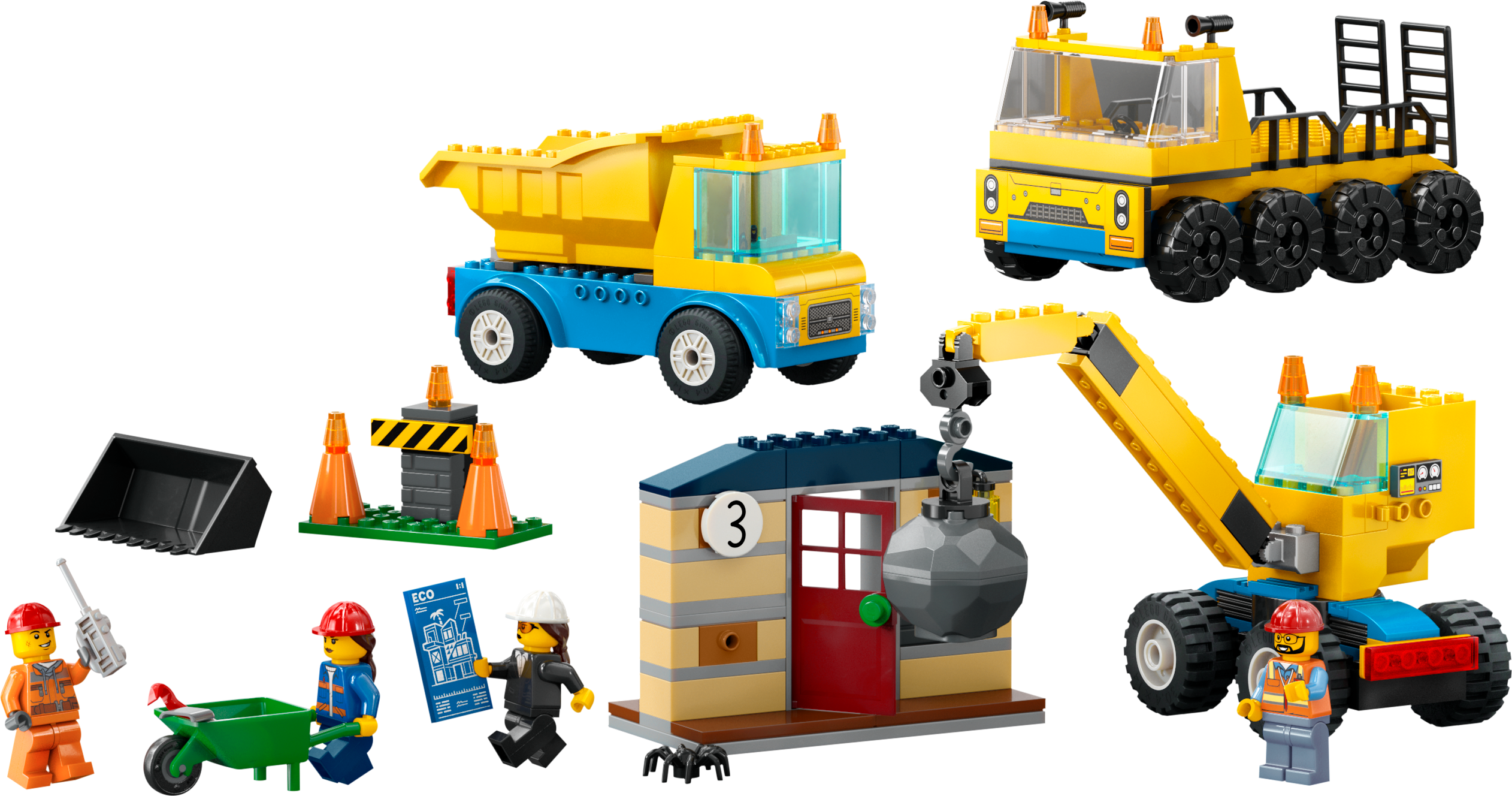 Picture of LEGO City 60391 Construction Trucks and Wrecking Ball Crane