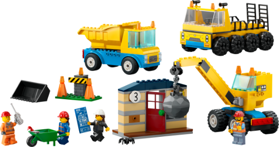 Picture of LEGO City 60391 Construction Trucks and Wrecking Ball Crane