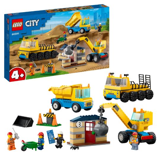 Picture of LEGO City 60391 Construction Trucks and Wrecking Ball Crane