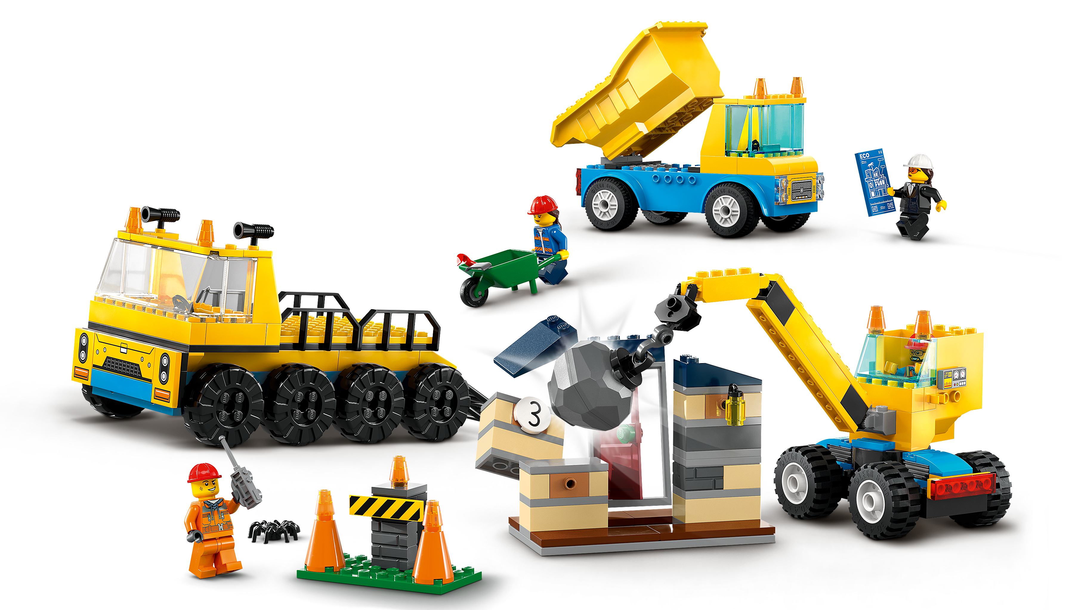 Picture of LEGO City 60391 Construction Trucks and Wrecking Ball Crane