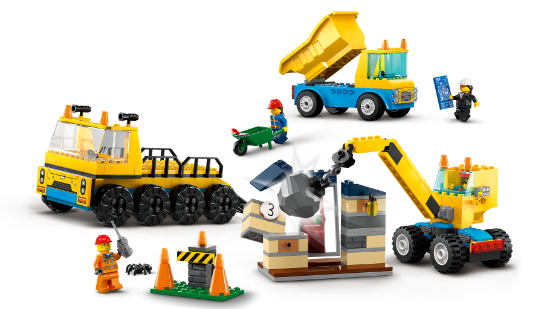 Picture of LEGO City 60391 Construction Trucks and Wrecking Ball Crane