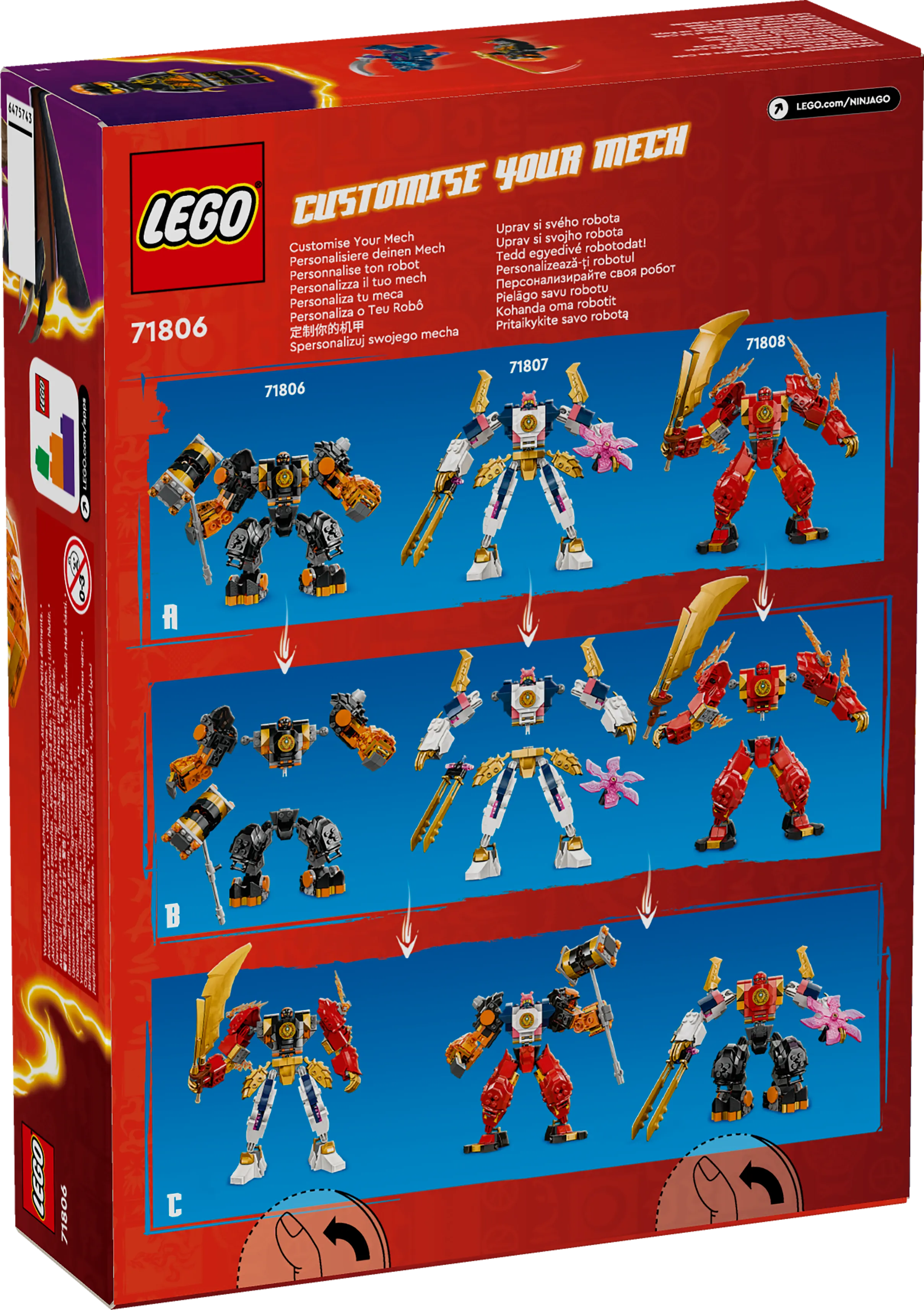 Picture of LEGO Ninjago 71806 Cole’s Elemental Earth Mech Toy