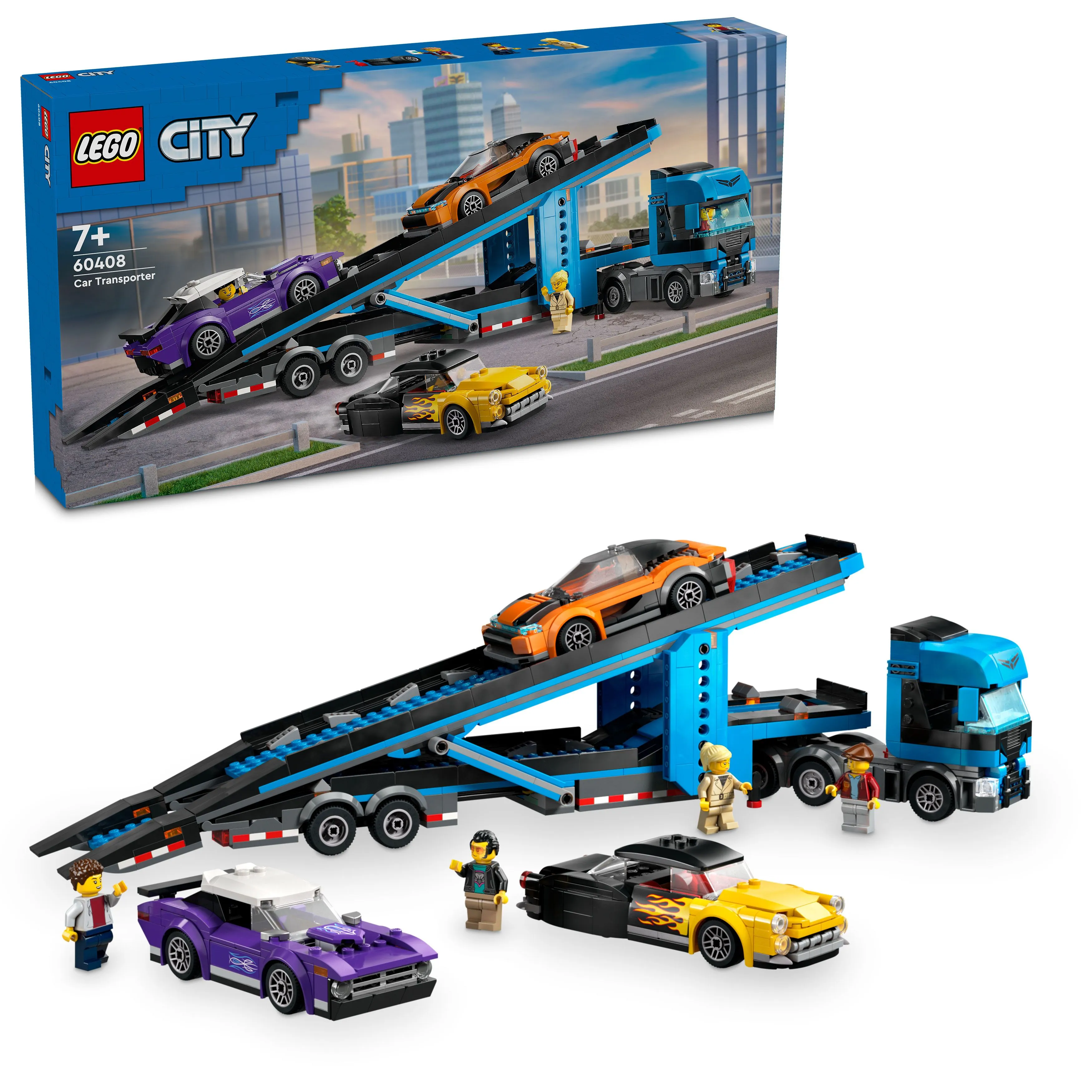 Picture of LEGO City 60408 Car Transporter Truck with Sports Cars