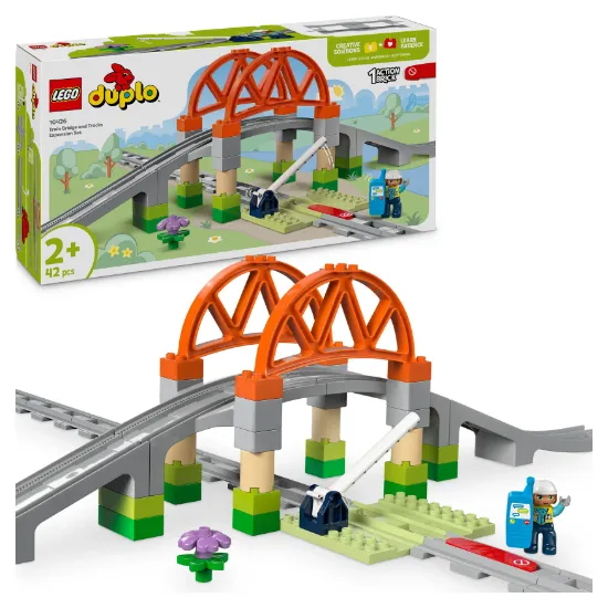 Picture of LEGO DUPLO Town 10426 Train Bridge and Tracks Expansion Set