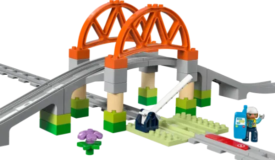 Picture of LEGO DUPLO Town 10426 Train Bridge and Tracks Expansion Set