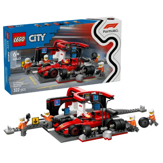 Picture of LEGO City 60443 F1 Pit Stop & Pit Crew with Ferrari Car 