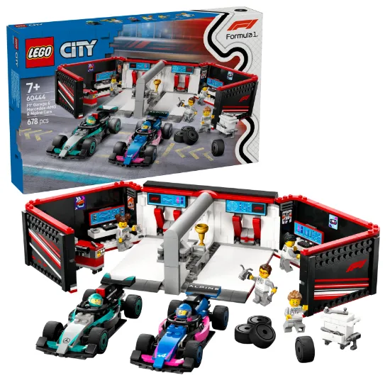 Picture of LEGO City 60444 F1 Garage & Mercedes-AMG & Alpine Cars 