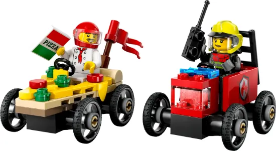 Picture of LEGO City 60458 Pizza vs. Fire Truck Race Car Pack 