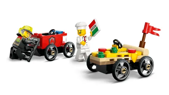 Picture of LEGO City 60458 Pizza vs. Fire Truck Race Car Pack 