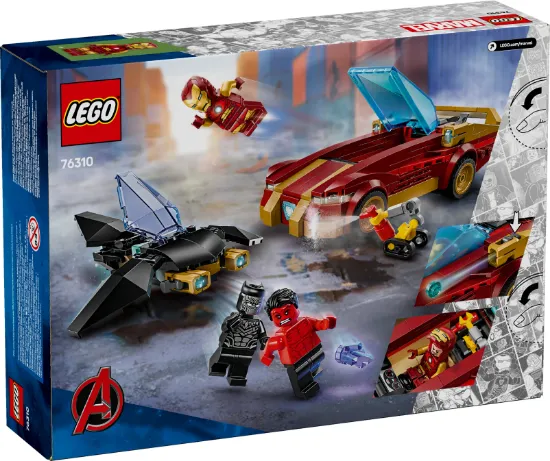 Picture of LEGO Super Heroes Marvel 76310 Iron Man Car & Black Panther vs. Red Hulk